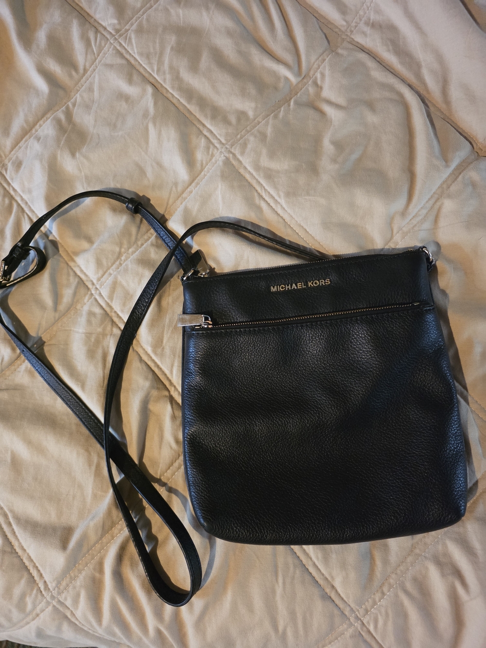 Michael Kors Black Pebbled Leather Crossbody Purse